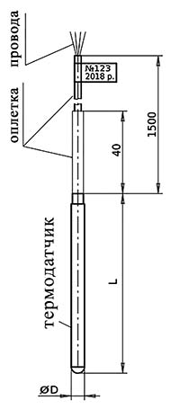 Overall dimensions of temperature transducer PT-1-D (with i2C interface signal )